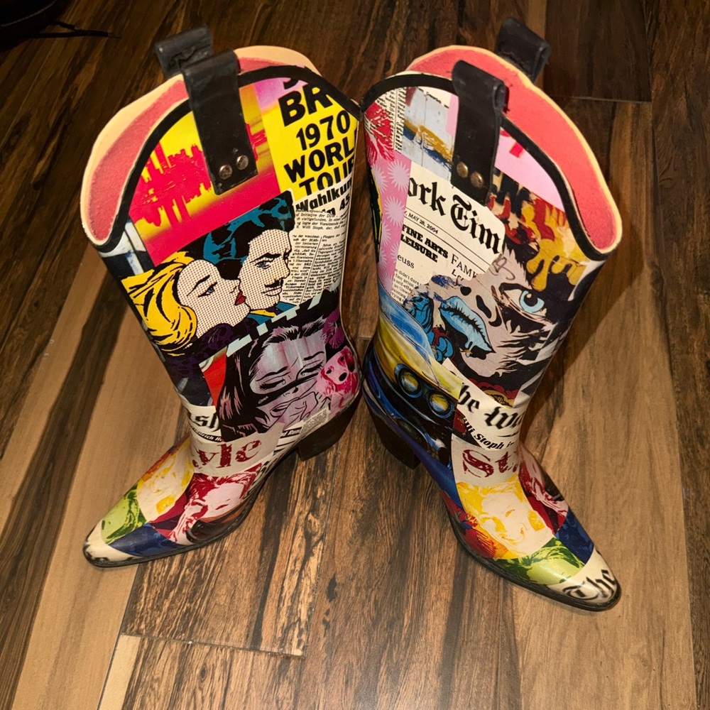 Colorful Pop Art Cowboy Boots